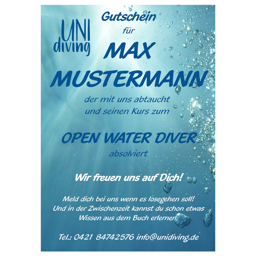 Open Water Diver Gutschein