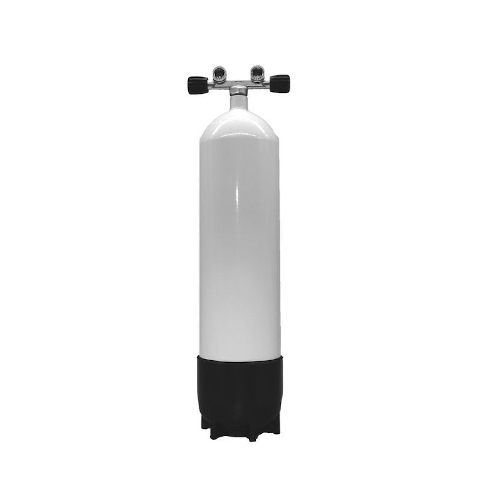 Polaris Tauchflasche ECS 12L lang Stahl TG mit Standfuß und Twinventil
